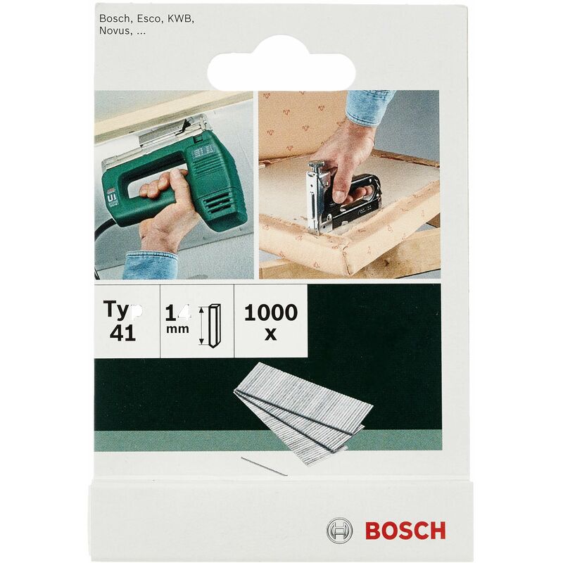 foto del prodotto bosch accessories 2609255808 chiodi per graffette tipo 41 dimensione del prodotto, lunghezza 14 mm 1000 pz.