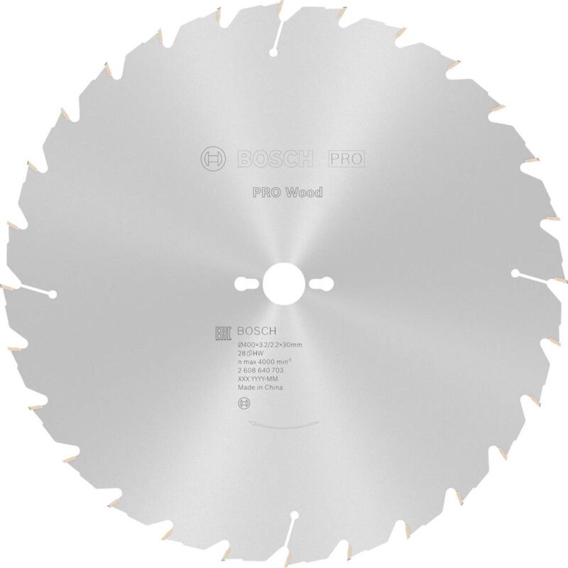 foto del prodotto bosch accessories construct wood 2608640703 lama circolare in metallo duro 400 x 30 x 3.2 mm numero di denti 28 1 pz.