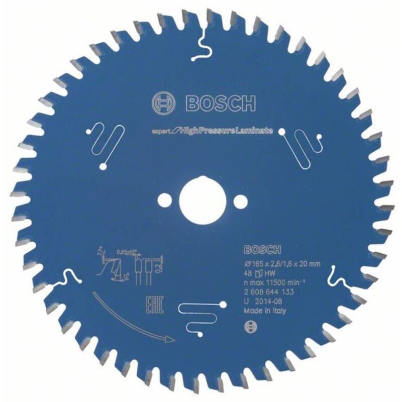 foto del prodotto bosch accessories expert for high pressure laminate 2608644133 lama circolare 165 x 20 x 1.6 mm numero di denti 48 1 p