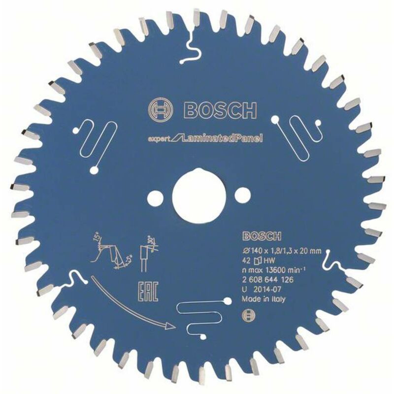 foto del prodotto bosch accessories expert for laminated panel 2608644126 lama circolare 140 x 20 x 1.3 mm numero di denti 42 1 pz.