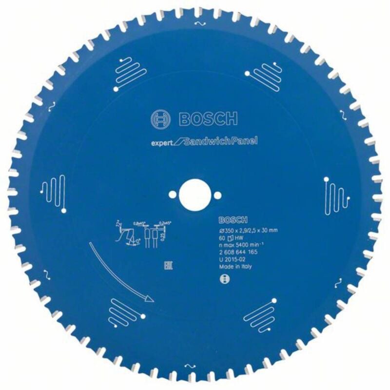 foto del prodotto bosch accessories expert for sandwich panel 2608644165 lama circolare 350 x 30 x 2.5 mm numero di denti 60 1 pz.