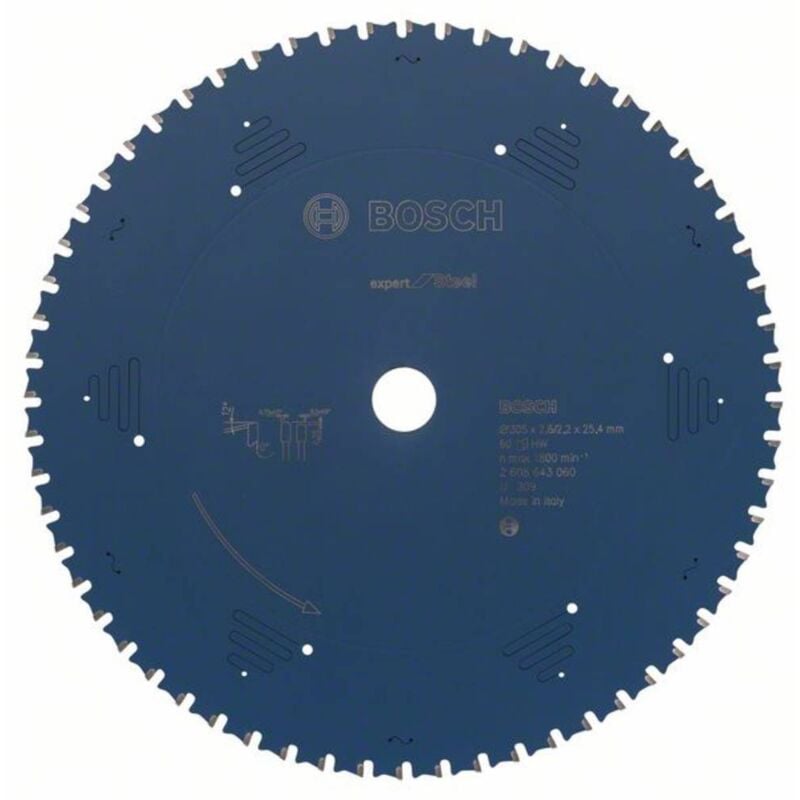 foto del prodotto bosch accessories expert for steel 2608643060 lama circolare 305 x 25.4 x 2.2 mm numero di denti 60 1 pz.