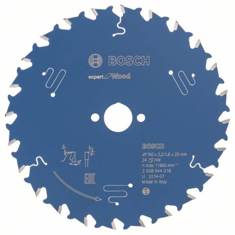 foto del prodotto bosch accessories expert for wood 2608644016 lama circolare 160 x 20 x 1.6 mm numero di denti 24 1 pz.
