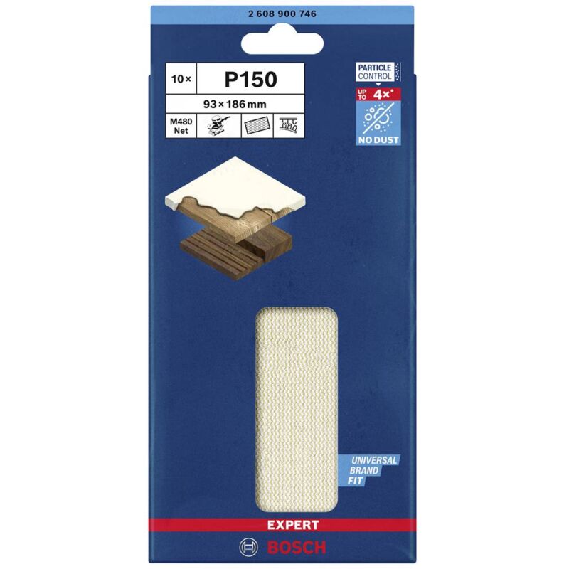 foto del prodotto bosch accessories expert m480 2608900746 rete per levigatrici orbitali non perforato dimensione dei grani 150 l x l 1