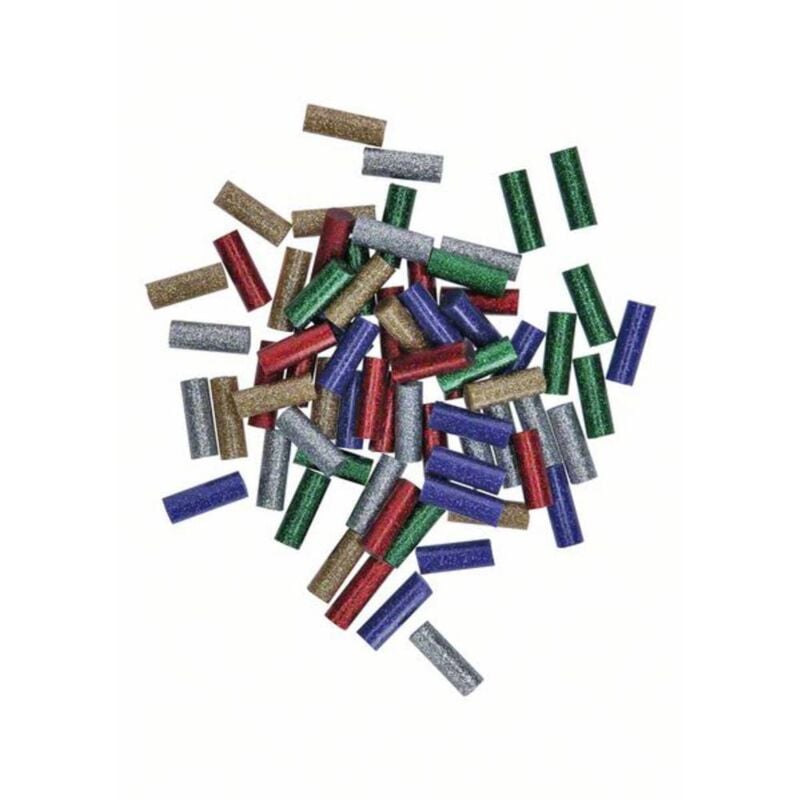 foto del prodotto bosch accessories gluey stick colla a caldo 7 mm 20 mm effetto glitter 58 g 70 pz.