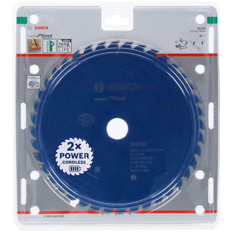 foto del prodotto bosch accessories lama per sega circolare expert for wood legno, 254 x 30 x 2.1 mm, 40 denti, accessorio per sega circolare a batteria 