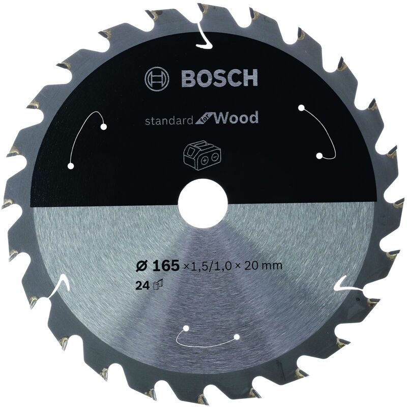 foto del prodotto bosch accessories lama per sega circolare standard for wood legno, 165 x 10 x 1.5 mm, 24 denti, accessorio per sega circolare a batteria 