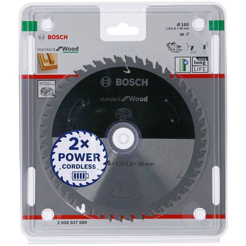 foto del prodotto bosch accessories lama per sega circolare standard for wood legno, 165 x 30 x 1.5 mm, 48 denti, accessorio per sega circolare a batteria 