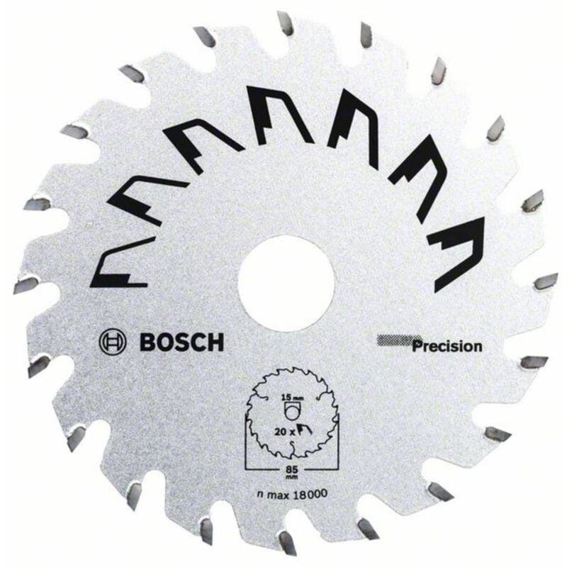 foto del prodotto bosch accessories precision 2609256d81 lama circolare in metallo duro 85 x 15 mm numero di denti 20 1 pz.
