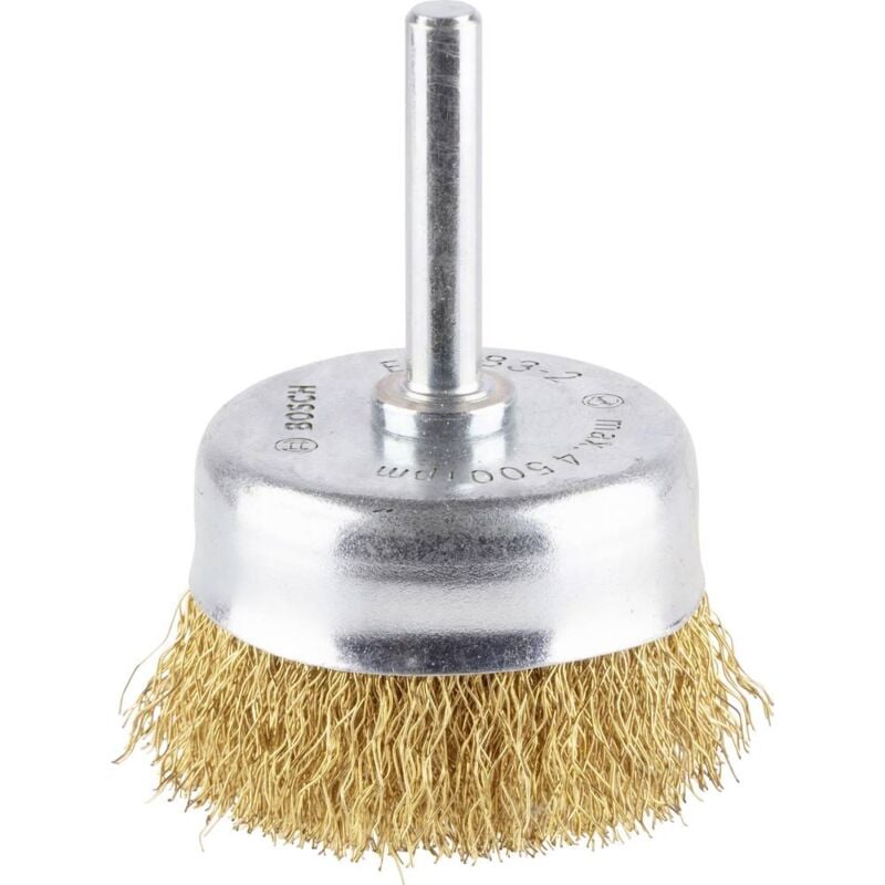 foto del prodotto bosch accessories spazzola a tazza, filo di ottone 50 mm, 0,2 mm gambo 6 mm 2608622008 1 pz.