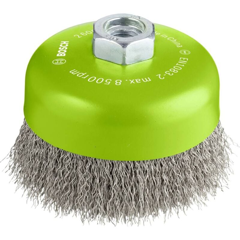 foto del prodotto bosch accessories spazzola a tazza, inossidabile filo ondulato 100 mm, 0,3 mm, m14 2608622103 1 pz.