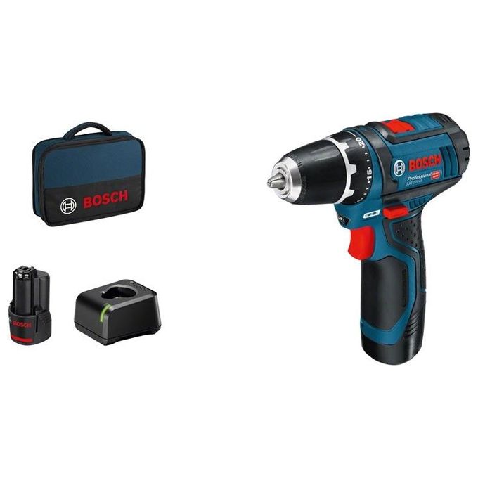 foto del prodotto bosch akku-bohrschrauber 12 v li-ion 1300 giri/min nero, blu, rosso