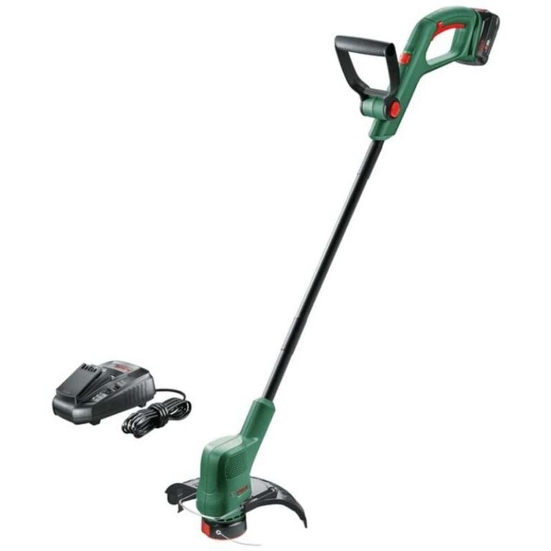 foto del prodotto bosch attrezzature da giardino tagliabordi aku 18v, portata 26 cm, 1x batteria 2,5 ah li ion, caricabatterie 06008c1c03