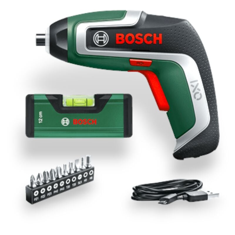 foto del prodotto bosch avvitatore cacciavite a batteria 3,6 volt kit con 10 punte e livella ixo 7