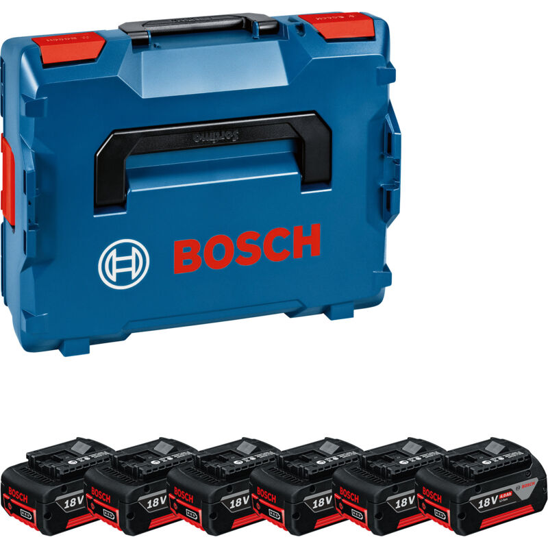 foto del prodotto bosch batteria multiset 6x gba 18v 4.0ah senza caricabatterie in l boxx 136