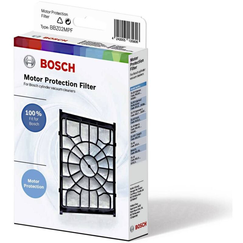 foto del prodotto bosch bbz02mpf filtro di protezione del motore lavabile