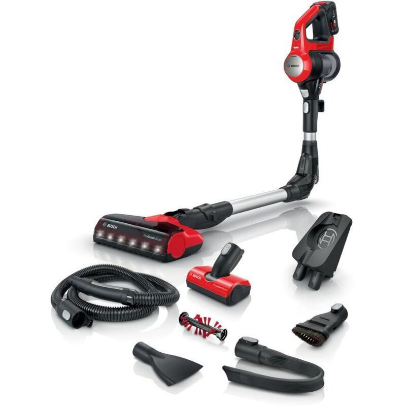 foto del prodotto bosch - bcs711pet scopa elettrica batteria secco senza sacchetto 0,3 l nero, rosso 3 ah