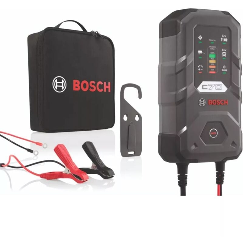 foto del prodotto bosch caricabatteria per auto c70 12 24 v, 10a