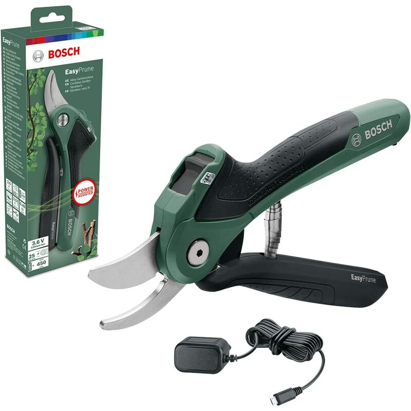 foto del prodotto bosch cesoia forbice da pota a batteria 3.6v con taglio assistito easy prune