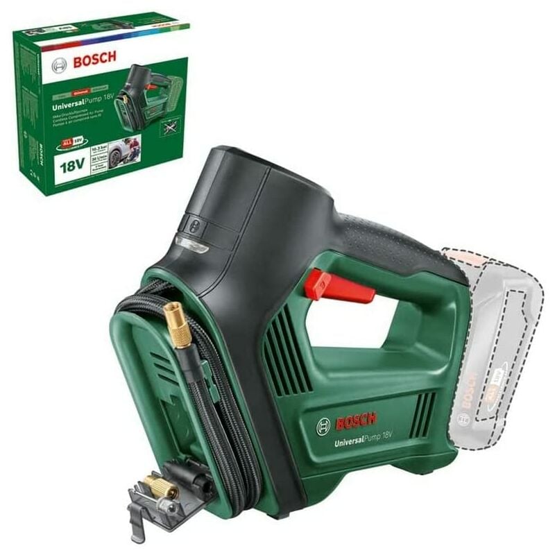 foto del prodotto bosch compressore a batteria portatile 18v per pneumatici, palloni e piccoli gonfiabili batteria non inclusa universal pump