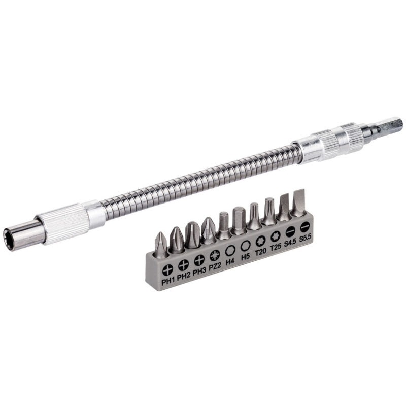 foto del prodotto bosch confezione 10 punte per cacciavite prolunga flessibile 200 mm 2608522376