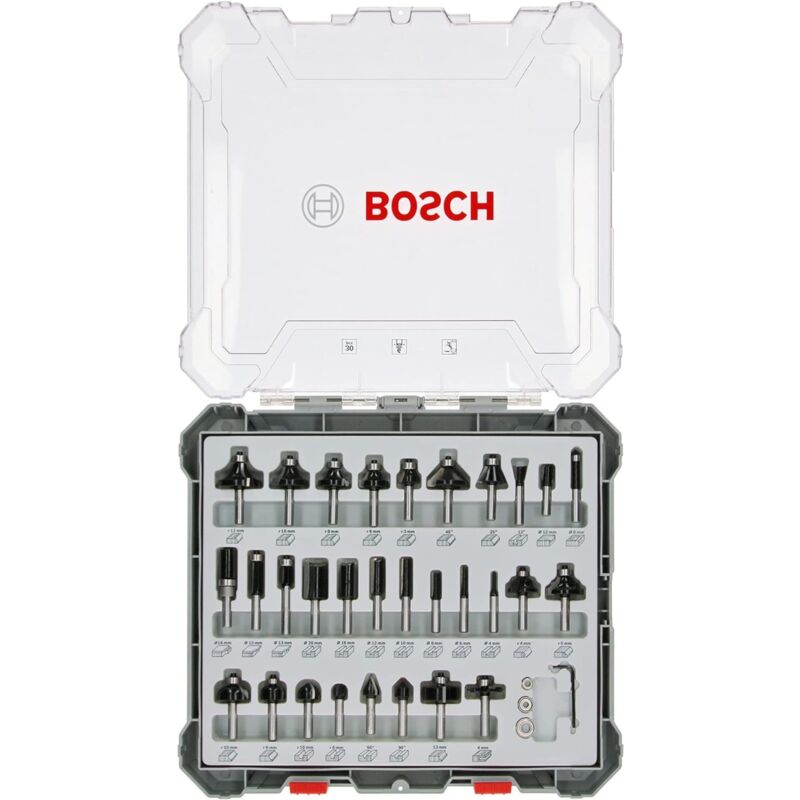 foto del prodotto bosch confezione da 30 frese miste a codolo da 6 mm 2607017474