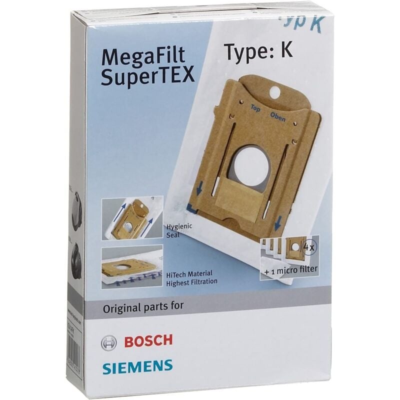 foto del prodotto bosch confezione di 4 sacchetti tipo k micro filtro originale aspirapolvere 1663643000472763967
