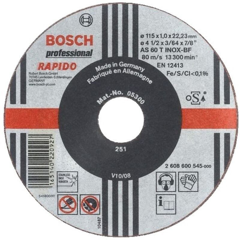 foto del prodotto bosch disco di connessione per acciaio inox 230 spessore 2mm