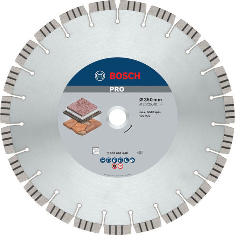 foto del prodotto bosch disco diamantato pro stone, 350 x 20 25,4 mm