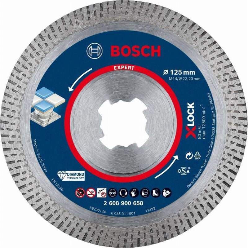 foto del prodotto bosch disco diamantato x lock best hard ceramic expert 125 mm 2608900658