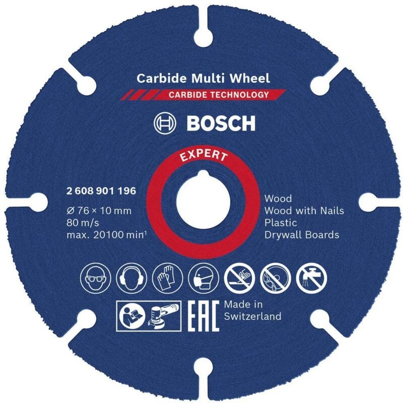foto del prodotto bosch disco in carburo multimateriale expert 76 mm 2608901196