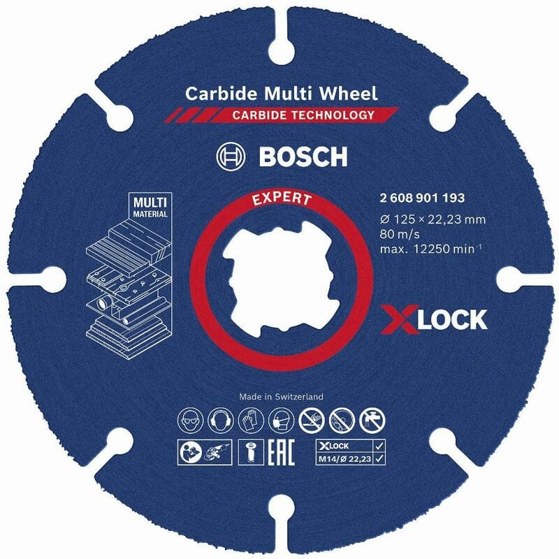 foto del prodotto bosch disco in carburo x lock multiwheel 125 mm 2608901193