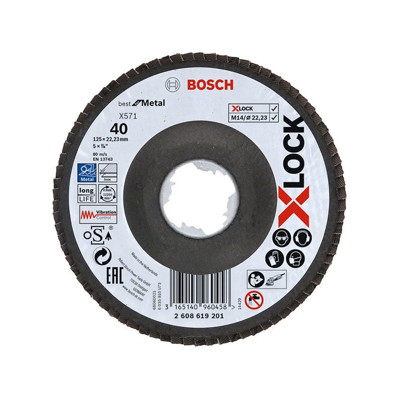 foto del prodotto bosch disco lamellare offset x lock best metal 125 grana 40 2608619201