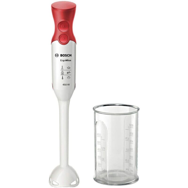 foto del prodotto bosch elettrodomestici msm64010 ergommixx mixer a immersione, 450 w, 1 liter, 50 decibel, plastica, bianco