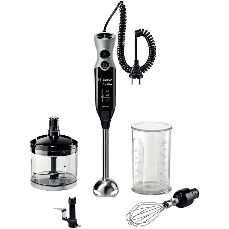 foto del prodotto bosch ergomixx frullatore manuale, potenza 750 w, 12 1 velocit , con accessori, nero