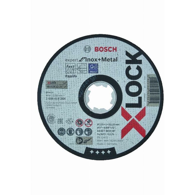 foto del prodotto bosch expert dischi da taglio per acciaio inox metallo x lock 125 x 1 2608619264
