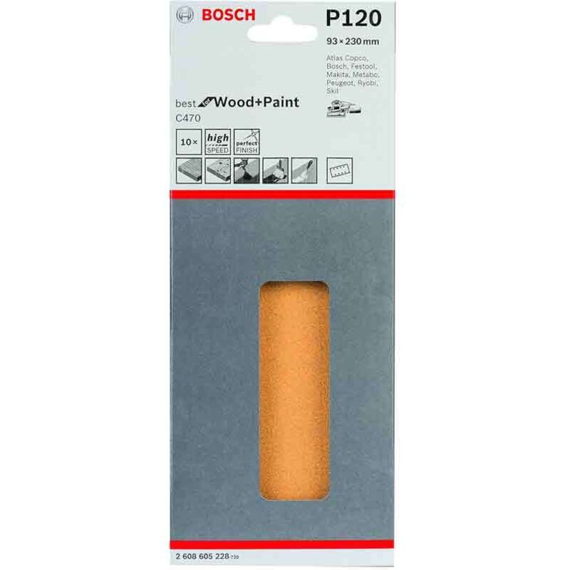 foto del prodotto bosch foglia abrasivi 93x230 mm grana 120 pz 10