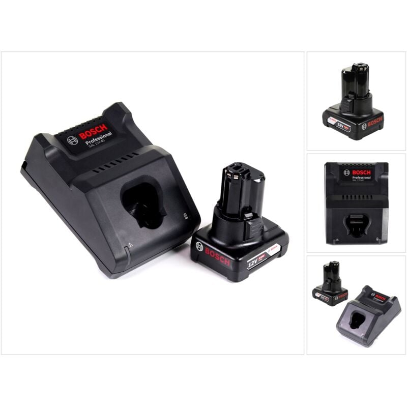foto del prodotto bosch gal 12v 40 caricabatterie rapido professionale per batterie da 12 v 1600a019r3 batteria da 6,0 ah 1600a00x7h 