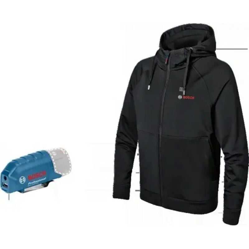foto del prodotto bosch ghh 12 18v xa felpa antivento termica a batteria senza batteria 2xl
