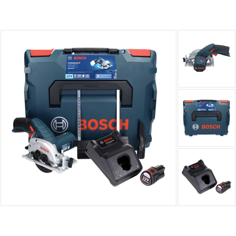foto del prodotto bosch gks 12v 26 professional sega circolare a batteria 12v 85 mm in valigetta l boxx 1x batteria gba 12v 3,0 ah caricatore rapido gal 1230 cv