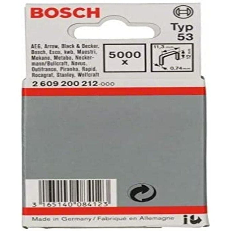 foto del prodotto bosch grapa tipo 53 11,4x0,74x12mm 5.000uds