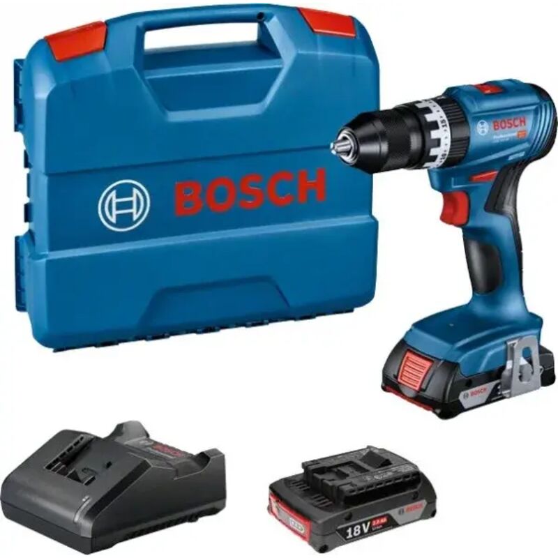 foto del prodotto bosch gsb 18v 45 trapano a percussione brushless 18 v con due batterie