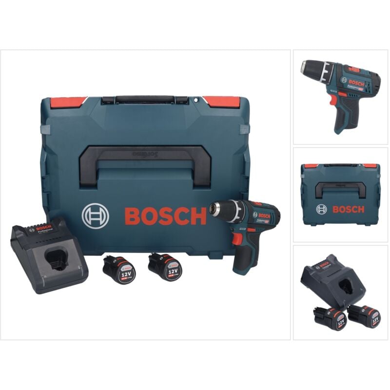 foto del prodotto bosch gsr 12v 15 professional trapano avvitatore a batteria 12v 30 nm in valigetta l boxx 2x batterie gba 3,0 ah caricabatterie gal 1230 cv