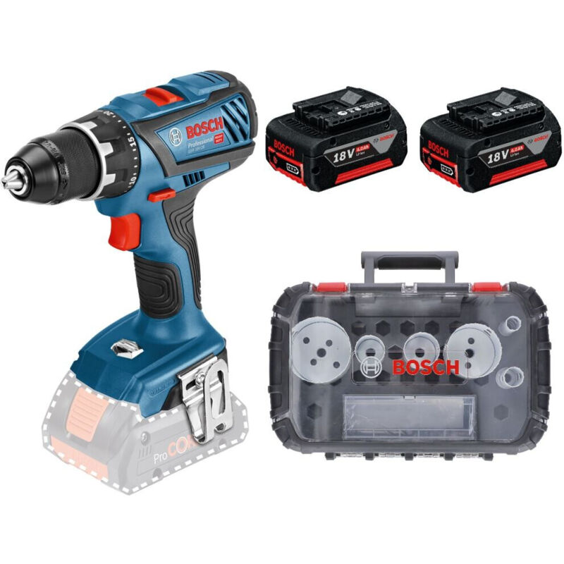 foto del prodotto bosch gsr 18v 28 con set di seghe a tazza progressor