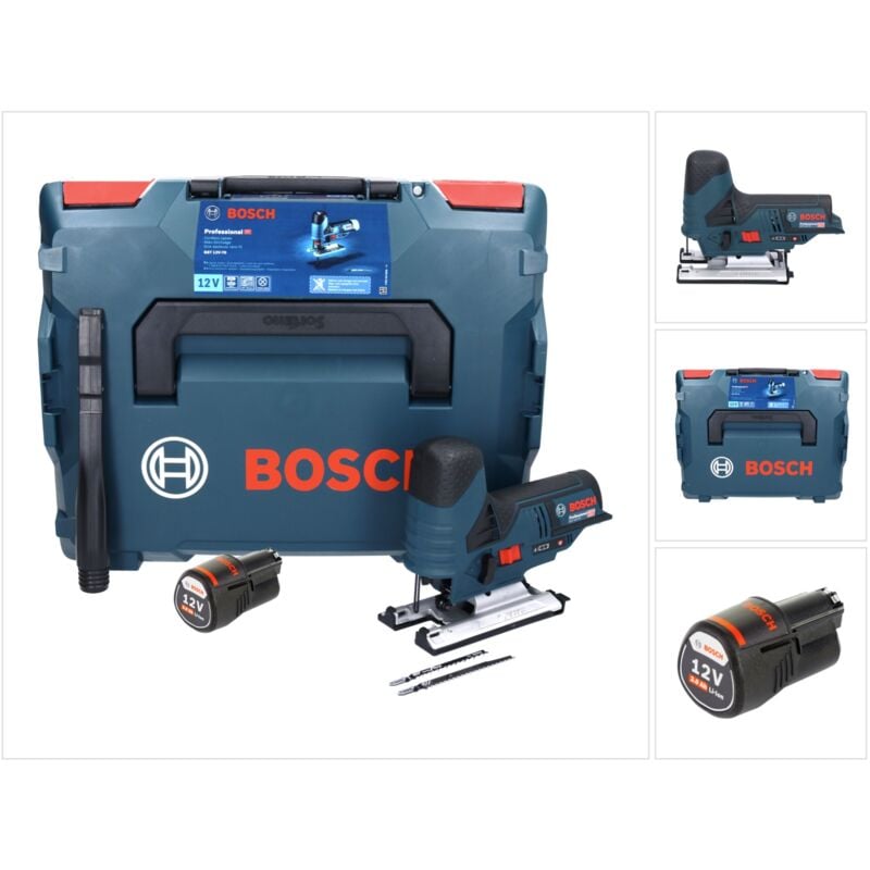 foto del prodotto bosch gst 12v 70 professional seghetto alternativo a batteria in valigetta l boxx 1x batteria gba 12 v 3,0 ah