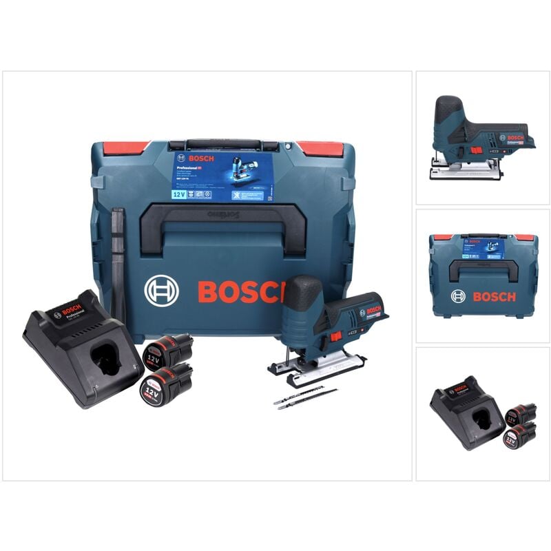 foto del prodotto bosch gst 12v 70 professional seghetto alternativo a batteria in valigetta l boxx 2x batterie gba 12 v 3,0 ah caricatore gal 1230 cv