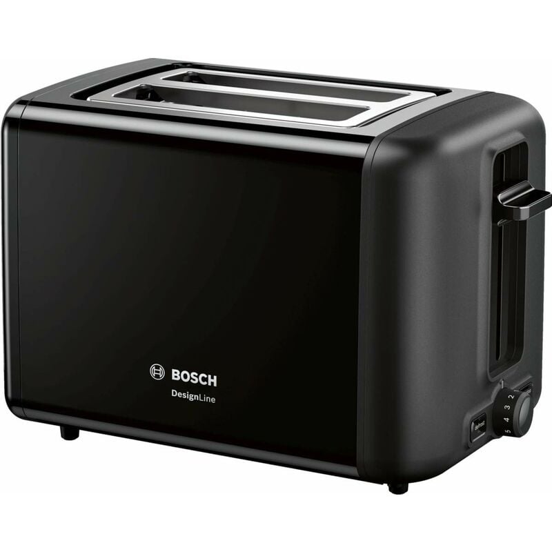 foto del prodotto bosch hausger te designline tostapane compatto, 2 scomparti, nero