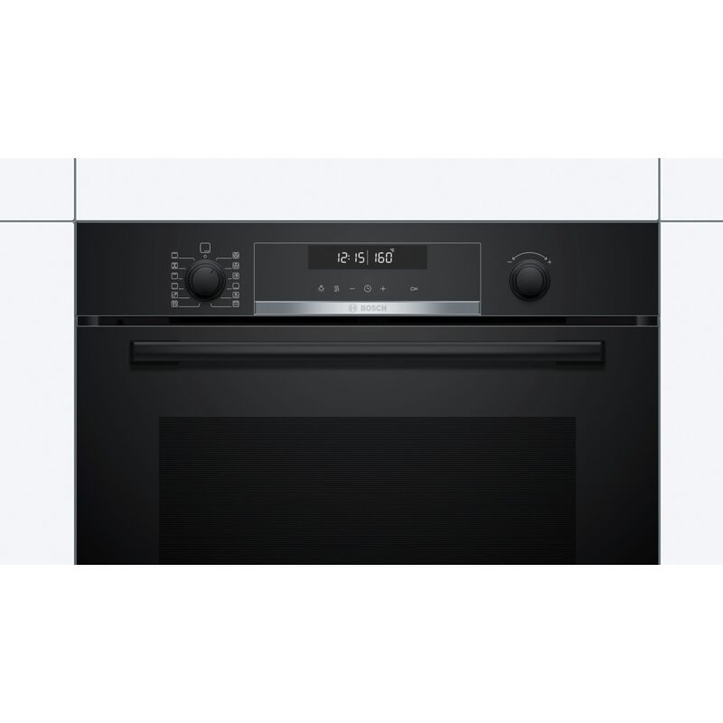 foto del prodotto bosch hba578bb0 serie 4 forno da incasso a 71 l nero porta a battente display lcd 10 tipi de riscaldamento, autopilot 10 pirolisi aria calda