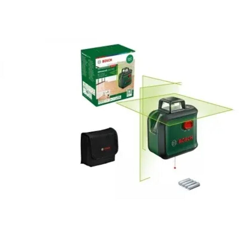 foto del prodotto bosch hobby advancedlevel 360 livella laser multifunzione a linee verdi per squadri