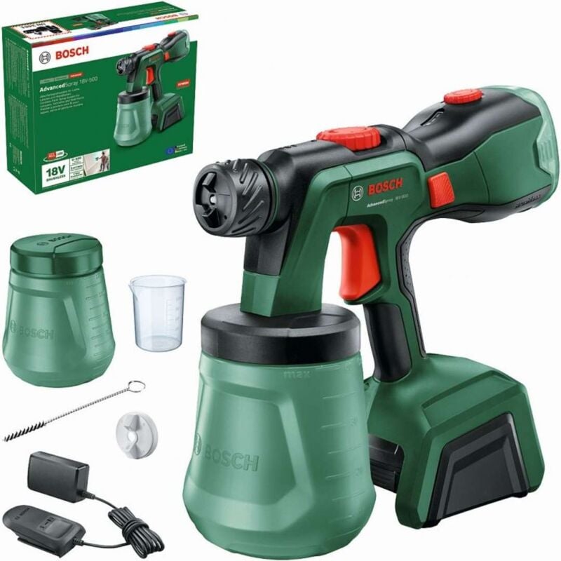 foto del prodotto bosch hobby bosch pistola a spruzzo a batteria da 18 v, 1 batteria agli ioni di litio da 4,0 ah, caricabatterie 0603208201
